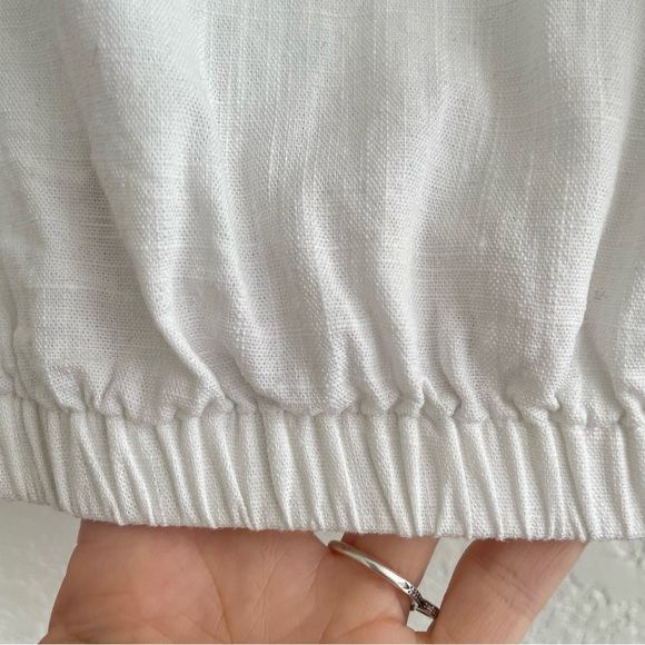 Lulus Linen Blend Top White Size XL Cropped - Picture 5 of 13